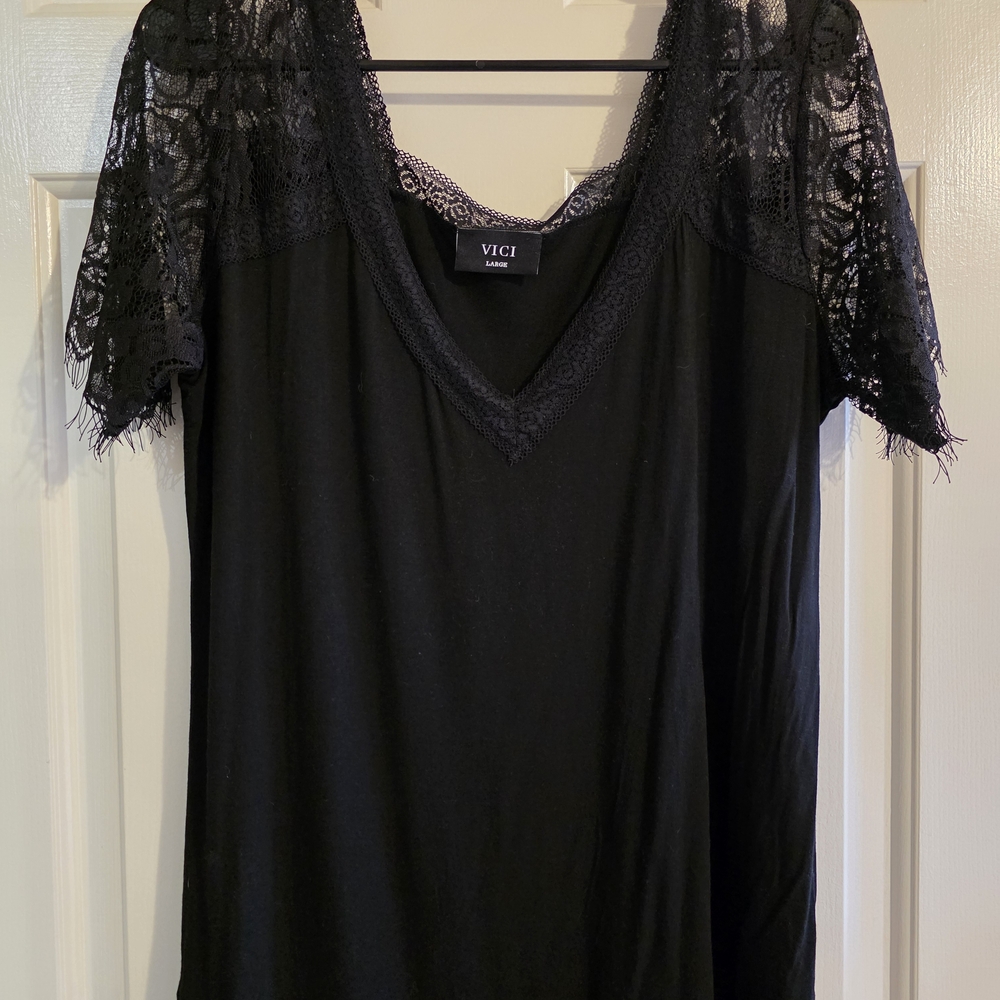Vici Elegant Black Lace Top